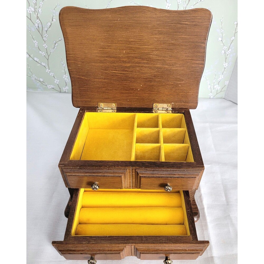 Vintage Wood Jewelry Box Avon Decorators Jewelry Chest